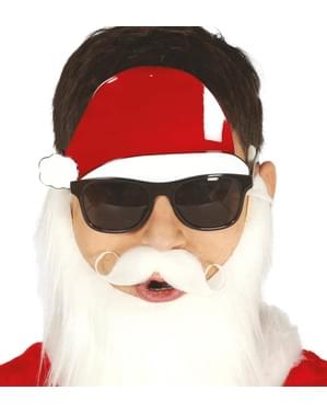 Lunettes obscures avec chapeau de Père Noël
