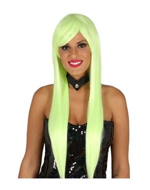 Neongrüne Perücke mit Pony für Damen