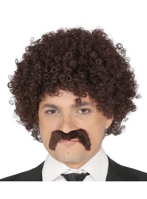 Curly Chestnut Moustache Wig For Men The Coolest Funidelia