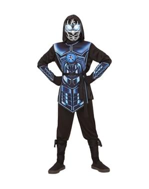 Детский синий костюм кибер-ниндзя