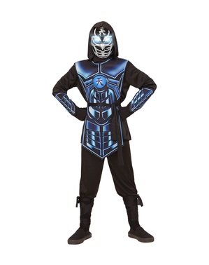 kiber ninja kostum za otroke v modri barvi