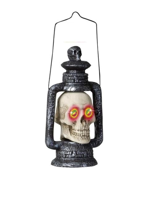 Farol de caveira com olhos de cor que muda