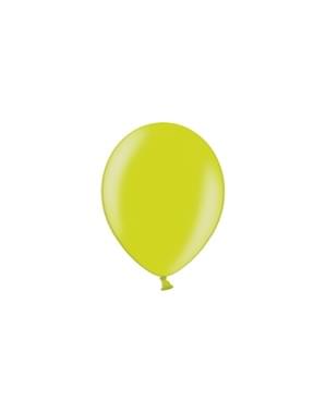 50 balon ekstra kuat berwarna hijau limau metalik (23 cm)