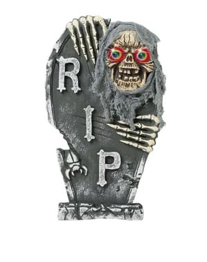 Pierre tombale squelette aux yeux de couleur