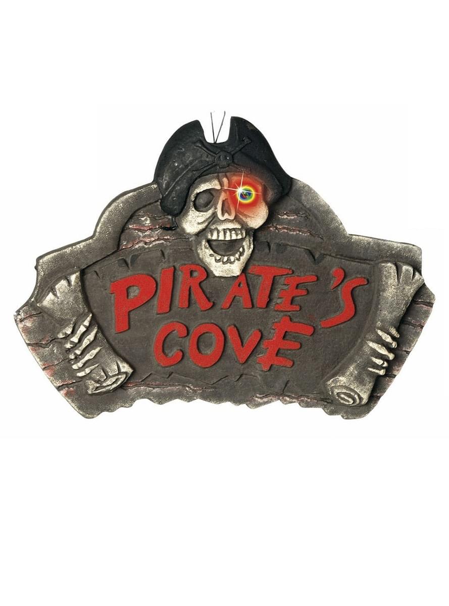 Piratenhöhle Schild mit Auge wechselnder Farben