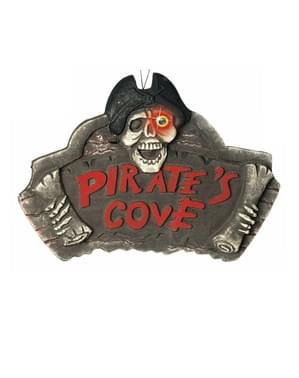 Cartaz de cova pirata com olho de cor que muda