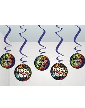 Set of 5 Happy New Year Hanging decorations