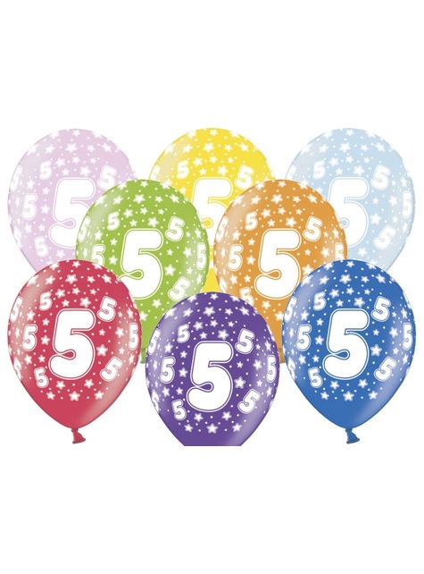 6 Latex balloons Number 