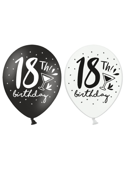 6 extra strong balloons for 18th birthday (30 cm)