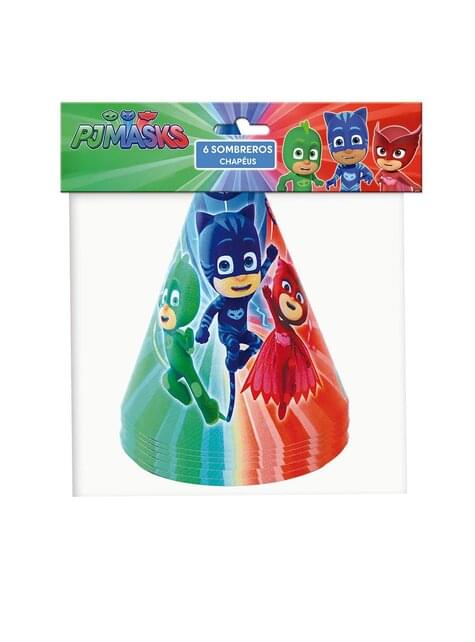 Set med 6 Partyhattar PJ Masks
