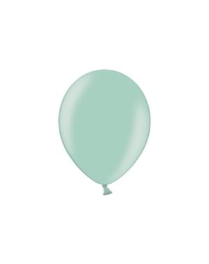 10 balon ekstra kuat berwarna hijau mint metalik (30 cm)