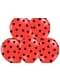 6 koralowe balony w czarne kropki (30cm)