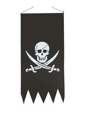 Bandiera pirata nera con teschio