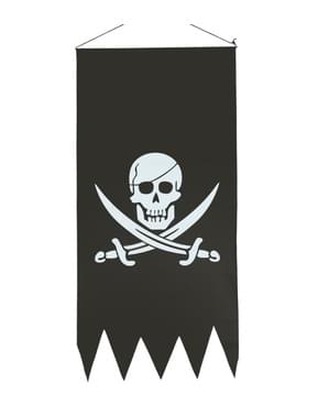 Melna pirātu karogs ar galvaskausu