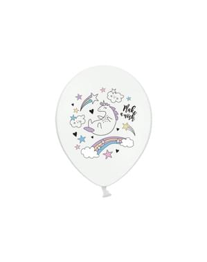 6 balon lateks dengan unicorn (30 cm) - Koleksi Unicorn