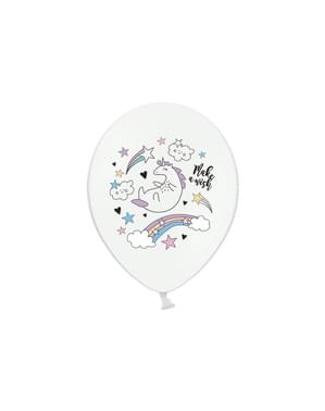 6 balões de latex com unicórnio (30cm) - Unicorn Collection