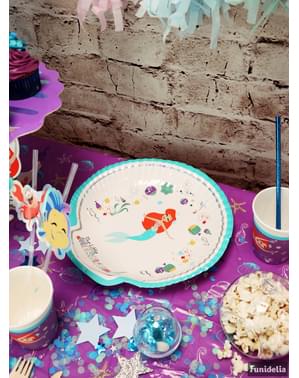 4 pratos com forma de concha de A Pequena Serei (30x20 cm) - Ariel Under the Sea