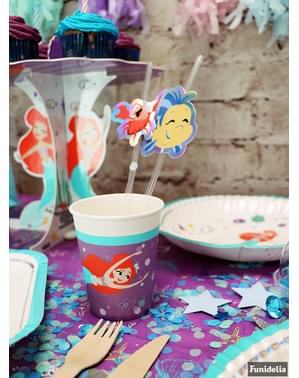 Sett med 8 Den Lille Havfrue Kopper - Ariel Under the Sea