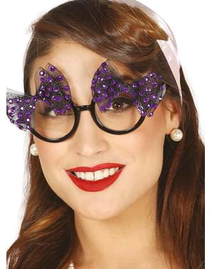 Gafas con dos lazos morados para mujer