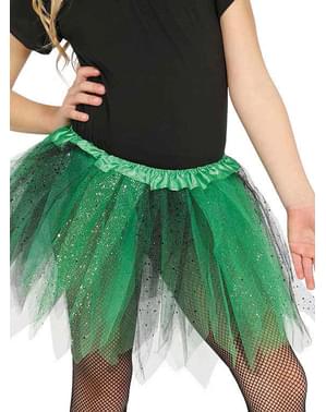 tutu verde e preto com brilhante para menina