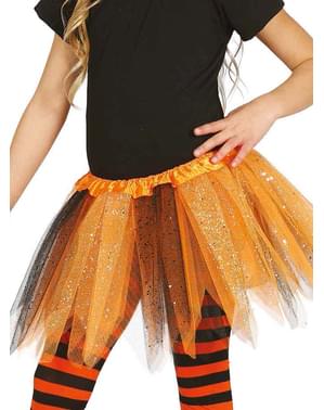 Tutu zwart/ oranje met briljantjes voor meisjes