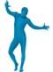 Grote maat Blauw Second Skin kostuum