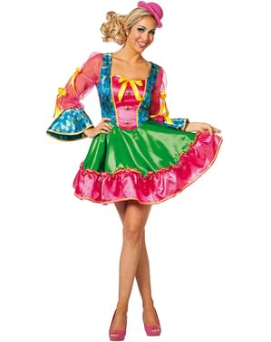 Disfraz de payaso rosa para mujer