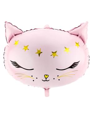 Roosa foil kassiballon (48 cm) - Meow Party