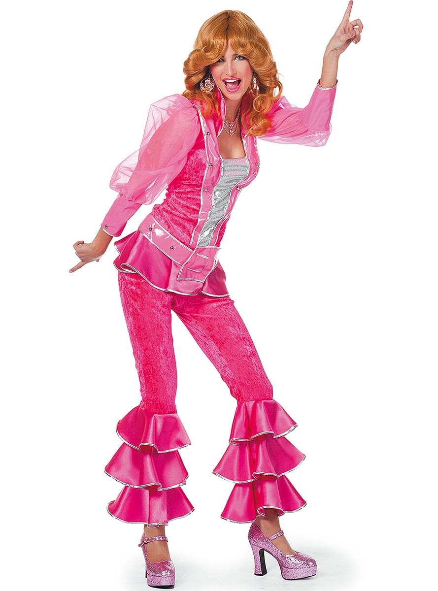 Maskeraddräkt Mamma Mia deluxe rosa dam