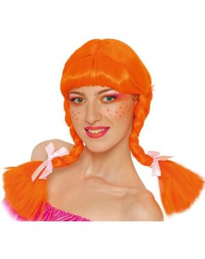 Orange wig with braids