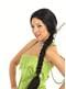 Peluca con trenza negra