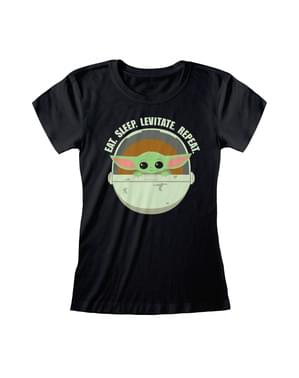 T-shirt Baby Yoda Nera per donna- The Mandalorian Star Wars