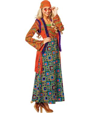 Fato de hippie cor de laranja para mulher