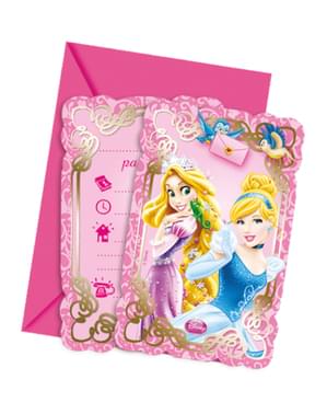 Set 6 uitnodigingen Princess & Animals
