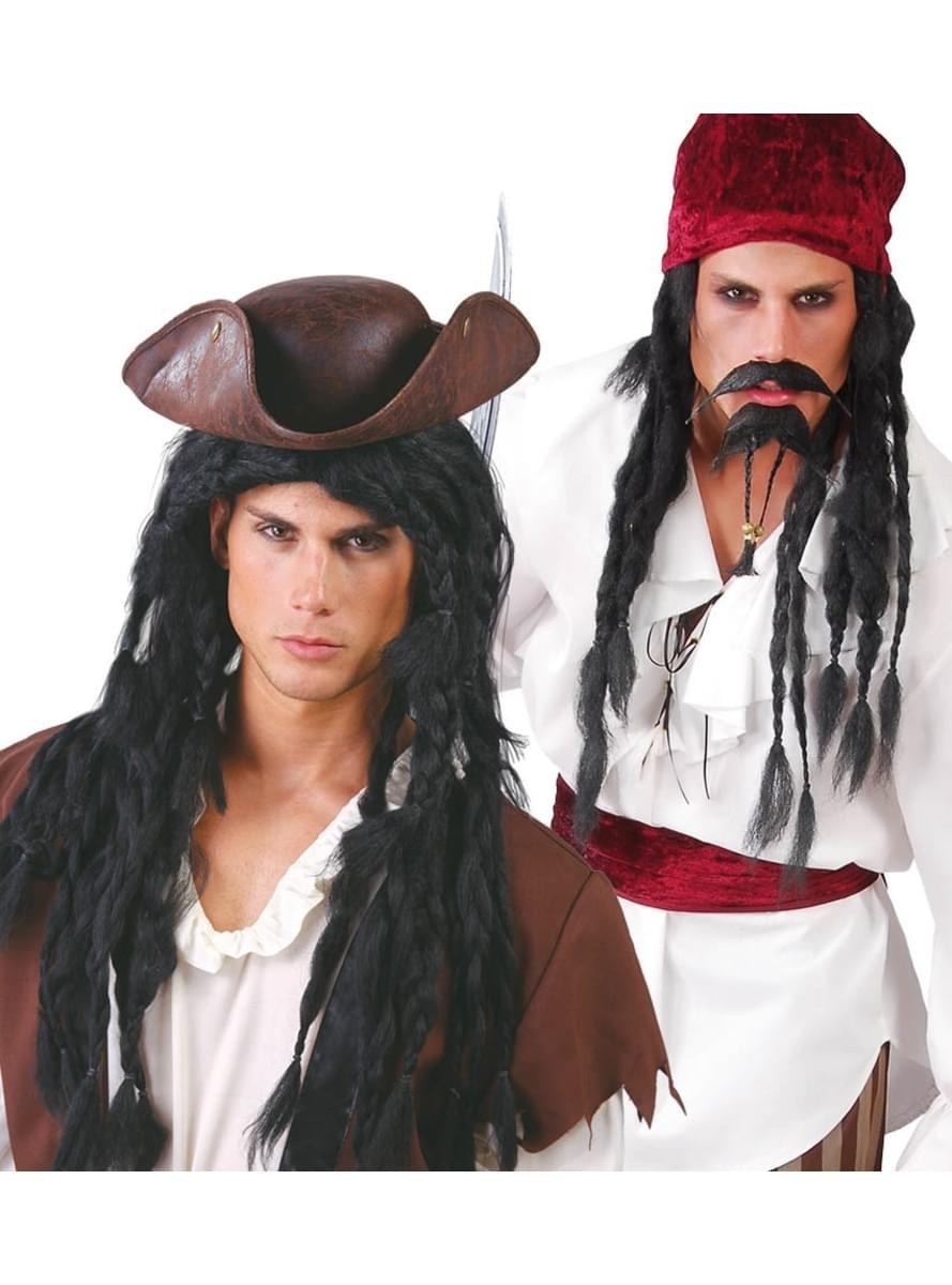 Lange Rasta Perücke Schwarz