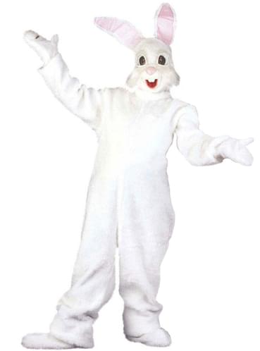 Déguisement lapin blanc, adulte, mixte (costume, gants, pattes, masque)  chez DeguizFetes.