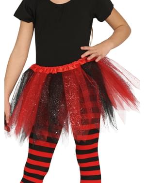 tutu vermelho e preto com brilhante para menina