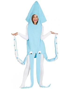 Adults blue marine squid costume