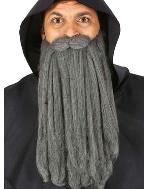 Barba larga de anciano gris para hombre