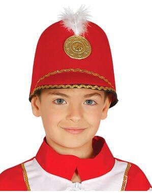 Детска червена шапка с мажоретки