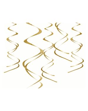 Set 5 spiral gantung dalam emas - Dekorasi Gantung Berputar