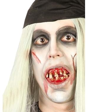 Blutige Zombiepirat-Zähne