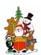 Autocollant fenêtre père Noël