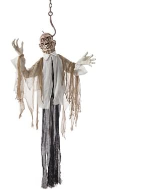 Hanging figure of a zombie hung with light, sound and movements (180 cm)