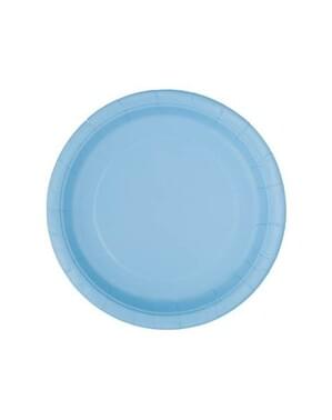 8 assiettes à dessert bleues ciel - Gamme couleur unie