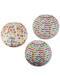 3 sfere pendenti decorarative con pois a colori