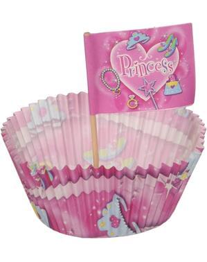 24 kpl cupcake vuokaa ja Prinsessa koristetta