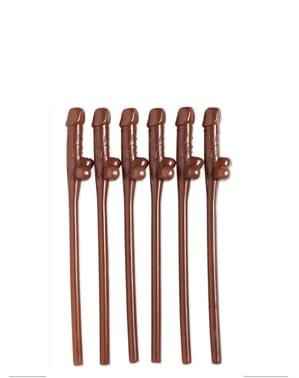 Pajitas de pene color negro