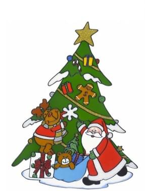 Jendela stiker pohon natal