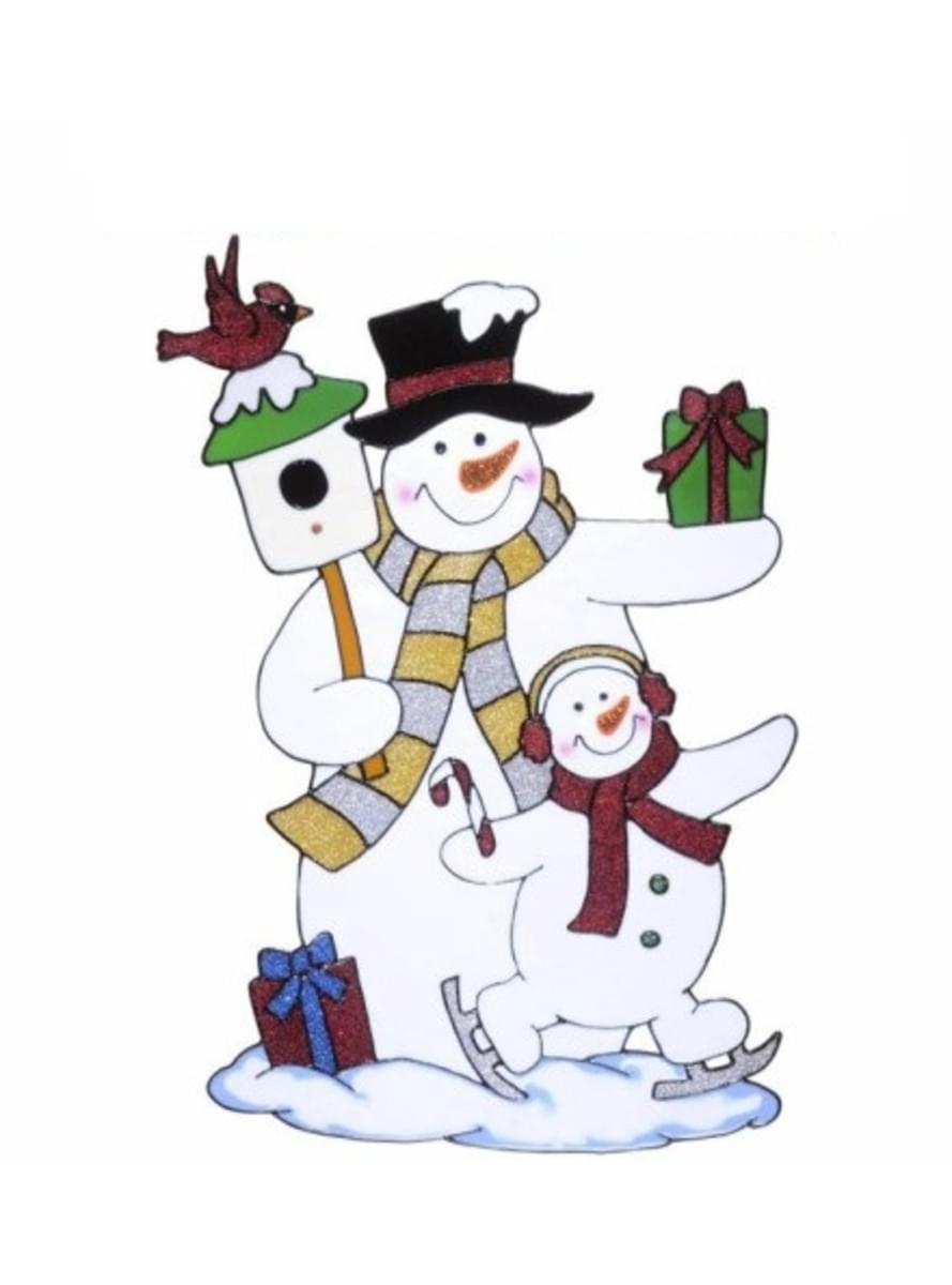 Schneemmänner Fensteraufkleber